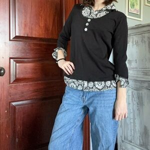 Jason Maxwell Monochrome Floral Blouse